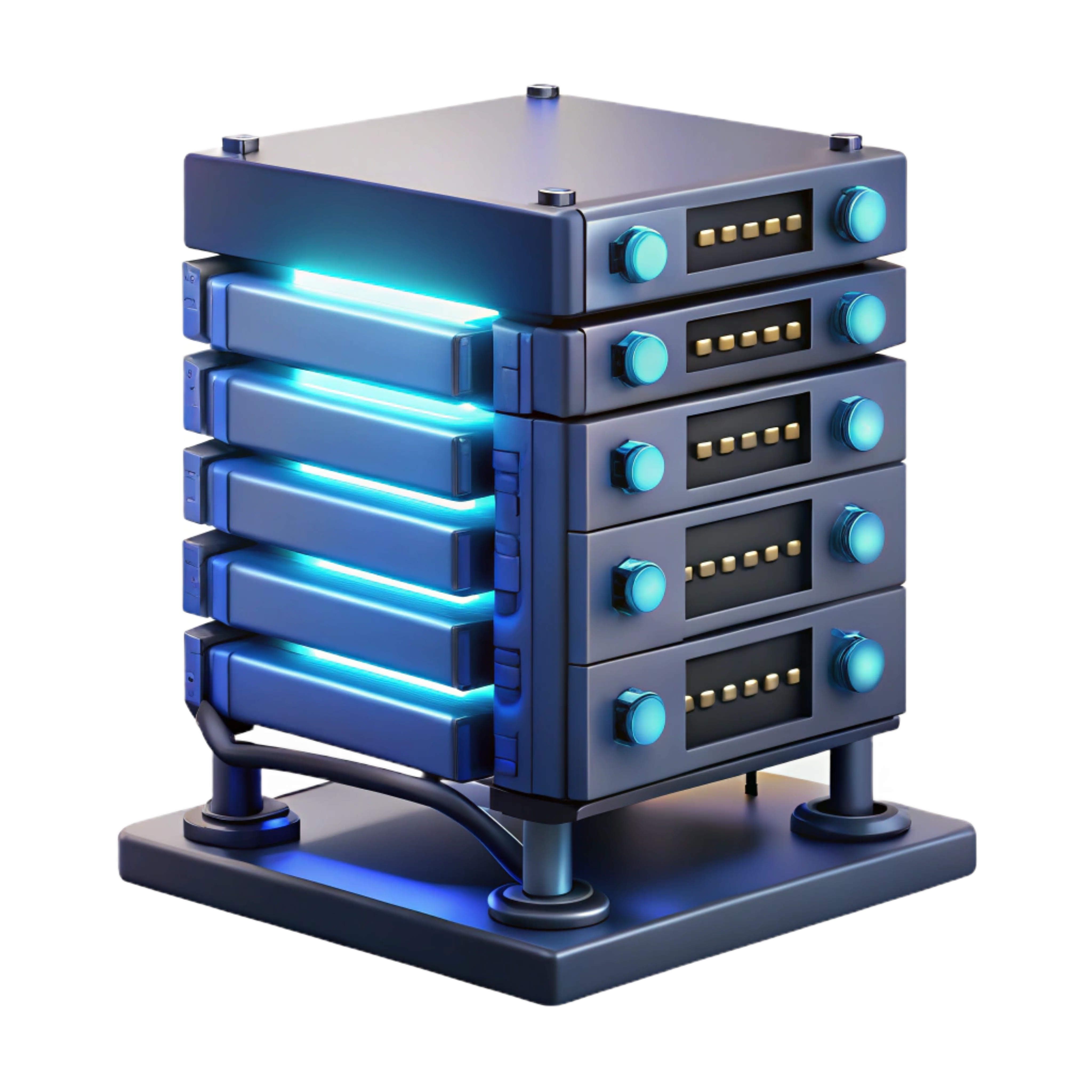 Rack de servidor dedicado com LEDs